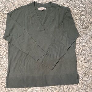 LOFT Women’s V-Neck Sweater in Sage Green